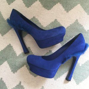 YSL Saint Laurent Palais Blue Hair Mohawk 9.5